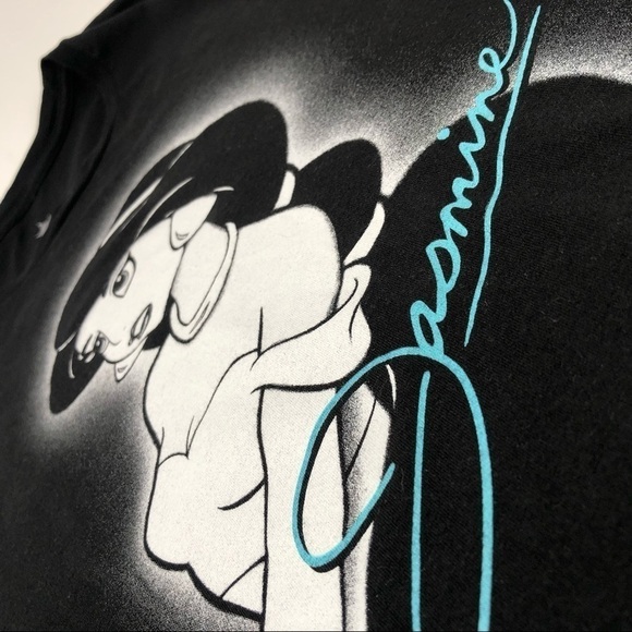 DISNEY Princess Jasmine Aladdin Black Graphic Crew Short Sleeve Unisex T-Shirt - Picture 8 of 14